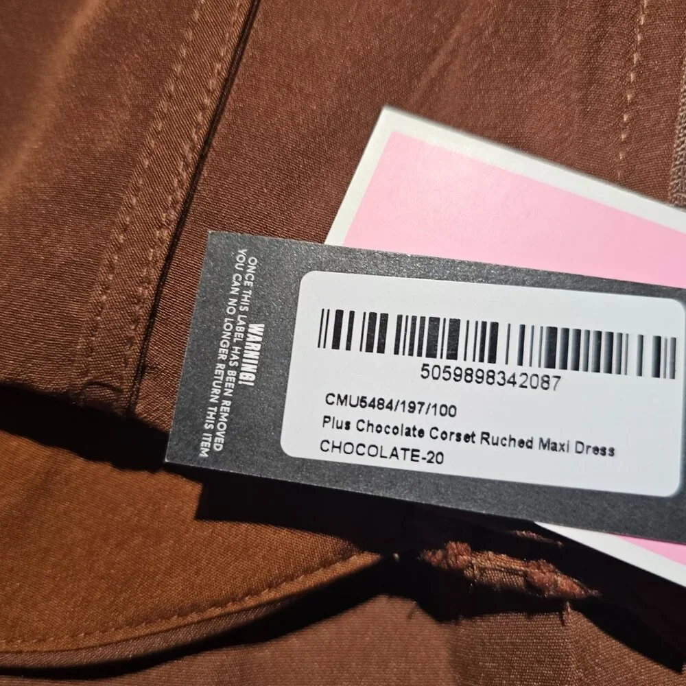 Prettylittlething Maternity Chocolate Ruched Seam Detail Acetate Slinky Dress S - Picture 5 of 5